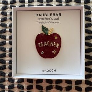 🎓 BaubleBar “Teacher’s Pet” Apple Brooch | NIB